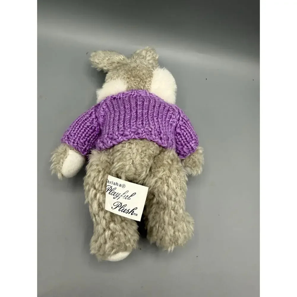 Aurora Bunny Rabbit Plush Purple Sweater Miyoni Playful Plush 9”